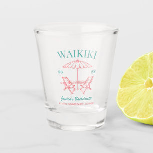 Beach Bachelorette Party Favour Personalised Text Shot Glass