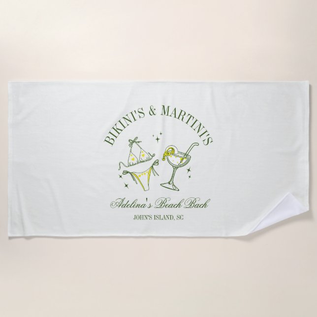 Beach Bachelorette Party Favour Social Club Towel (Front)