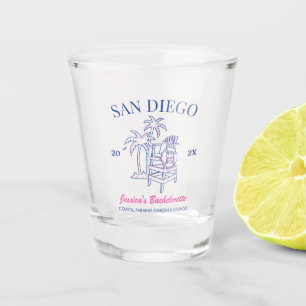 Beach Bachelorette Party Favour Vintage Gift Custo Shot Glass