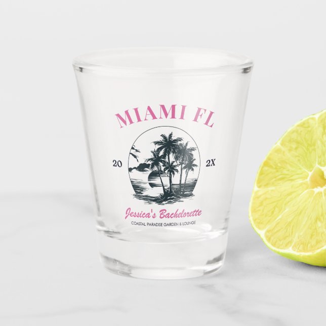 Beach Bachelorette Party Girls Weekend Trip Custom Shot Glass (Front)