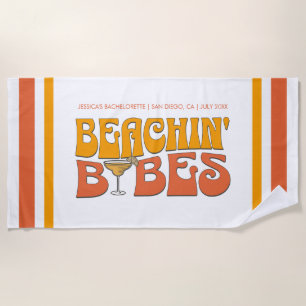 Beach Bachelorette Party Groovy Beachin Babes Beach Towel