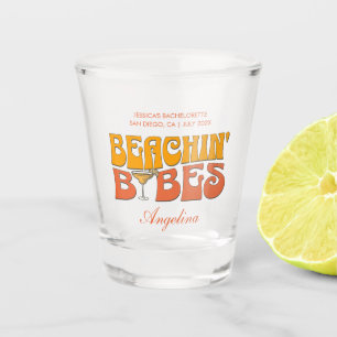 Beach Bachelorette Party Groovy Beachin Babes Shot Glass
