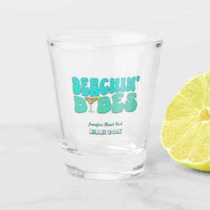 Beach Bachelorette Party Groovy Beachin Babes Shot Glass