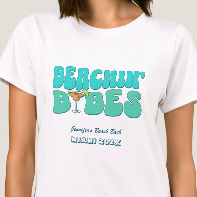 Beach Bachelorette Party Groovy Beachin Babes T-Shirt (Creator Uploaded)