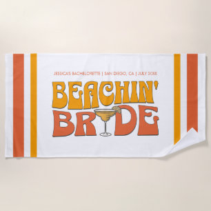 Beach Bachelorette Party Groovy Beachin Bride Beach Towel