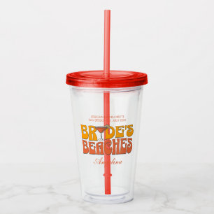 Beach Bachelorette Party Groovy Bride's Beaches Acrylic Tumbler