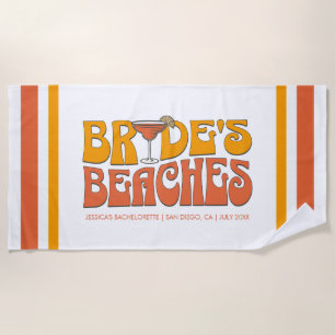 Beach Bachelorette Party Groovy Bride's Beaches Beach Towel