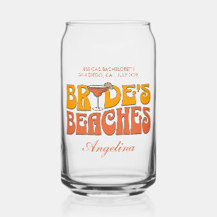 Beach Bachelorette Party Groovy Bride's Beaches Can Glass