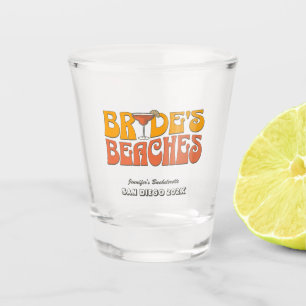 Beach Bachelorette Party Groovy Bride's Beaches Shot Glass