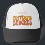 Beach Bachelorette Party Groovy Bride's Beaches Trucker Hat<br><div class="desc">Make a splash at your upcoming bachelorette party with this stunning beach bachelorette party personalised merchandise. Whether you're celebrating a bach trip, a girls' vacation, or a best friends' holiday, this custom beach bachelorette party merchandise is the perfect addition to your unforgettable getaway. Add a personal touch to your bachelorette...</div>