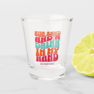 Beach Bachelorette Party Groovy Sun Sand Drink Shot Glass