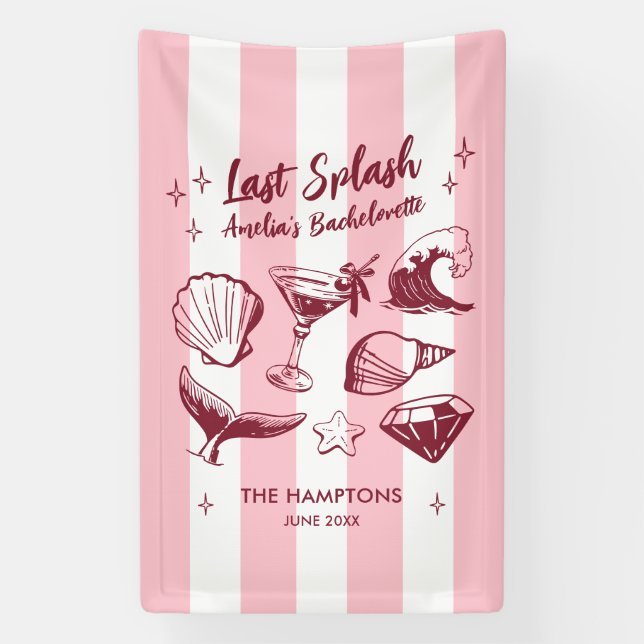 Beach Bachelorette Party Last Splash Mermaid Banner (Vertical)