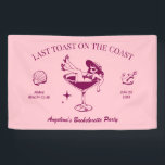 Beach Bachelorette Party Last Toast On The Coast Banner<br><div class="desc">Make a splash at your upcoming bachelorette party with this stunning beach bachelorette party design. Whether you're celebrating a bach trip, a bridal shower, a girls' vacation, or a best friends' engagement, this custom beach bachelorette design is the perfect addition to your unforgettable getaway. Add a personal touch to your...</div>