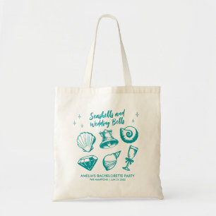 Beach Bachelorette Party Seashells Wedding Bells Tote Bag