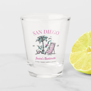 Beach Bachelorette Party Vintage Bridesmaid Custom Shot Glass
