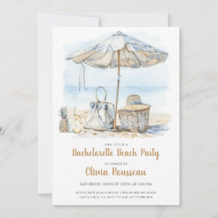 Beach Bachelorette Party Watercolor Invitation