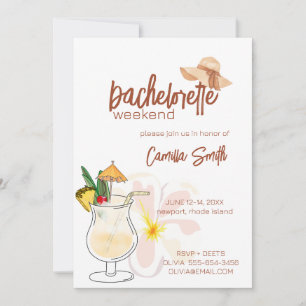 Beach Bachelorette Party Weekend Invitation