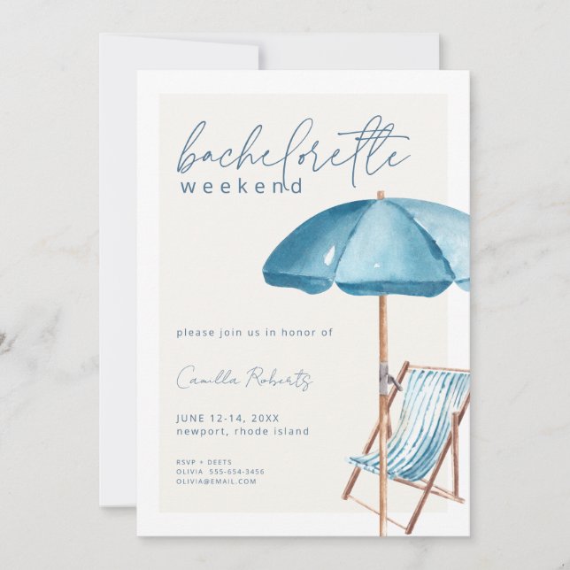 Beach Bachelorette Party Weekend Invitation (Front)