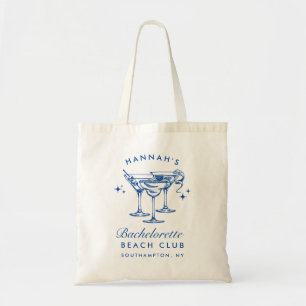 Beach Bachelorette Retro Modern Personalised Tote Bag