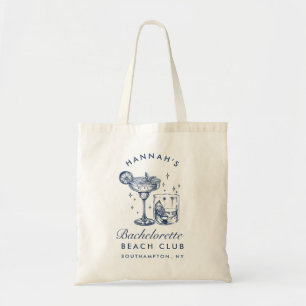 Beach Bachelorette Retro Modern Personalised Tote Bag