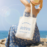 Beach Bachelorette Retro Modern Personalised Tote Bag<br><div class="desc">This tote effortlessly marries retro charm with a modern beachy twist,  creating a stylish and functional accessory for your bachelorette getaway. Personalise it with names,  dates,  or a special message,  making it a unique and cherished keepsake for your bridal party.</div>