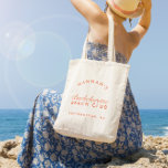 Beach Bachelorette Retro Modern Personalised Tote Bag<br><div class="desc">This tote effortlessly marries retro charm with a modern beachy twist,  creating a stylish and functional accessory for your bachelorette getaway. Personalise it with names,  dates,  or a special message,  making it a unique and cherished keepsake for your bridal party.</div>