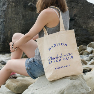 Beach Bachelorette Retro Modern Personalised Tote Bag