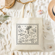 Beach Bachelorette Tote Bag – Retro Beach Design