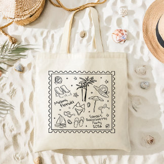 Beach Bachelorette Tote Bag – Retro Beach Design