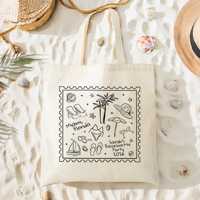 Beach Bachelorette Tote Bag – Retro Beach Design (Creator Uploaded)