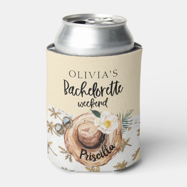 Beach Bachelorette Weekend Can Cooler (Can Front)
