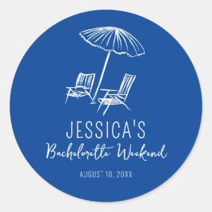 Beach Bachelorette weekend favour Classic Round Sticker