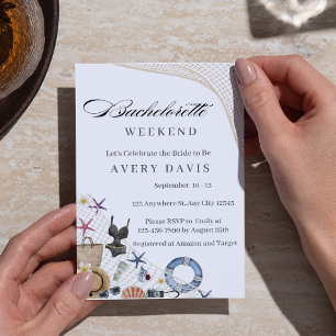 Beach Bachelorette Weekend itinerary Invitation