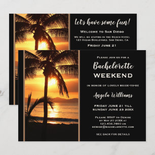 Beach Bachelorette Weekend Itinerary Invitation