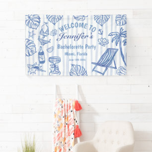 Beach BACHELORETTE Whimsical Blue Banner