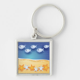 Beach background, keychain