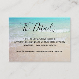 Beach Background Wedding Details Enclosure Card