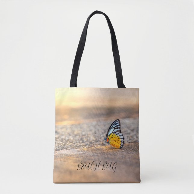 BEACH BAG - Butterfly on sand  (Front)
