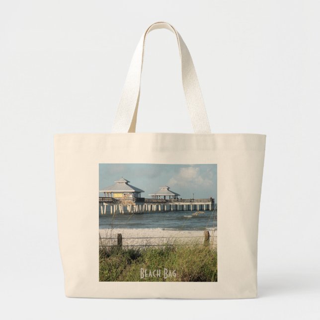 Beach Bag with Beach Scene and Fishing Dock (Front)