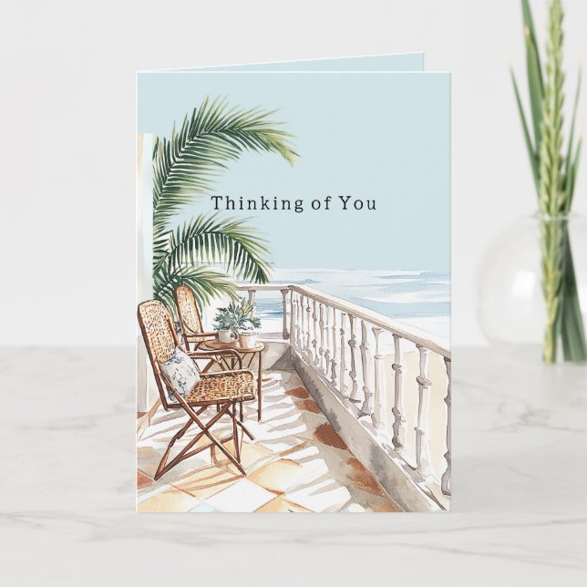 Beach Balcony Thinking of You Card (Front)