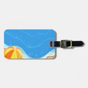 Beach ball at the beach luggage tag