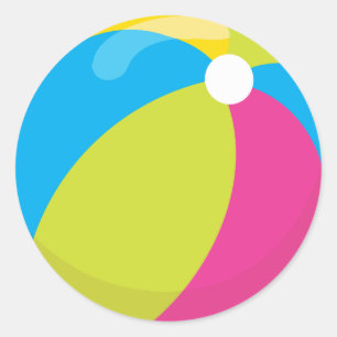 Beach Ball Beach Theme Pool Party Classic Round Sticker