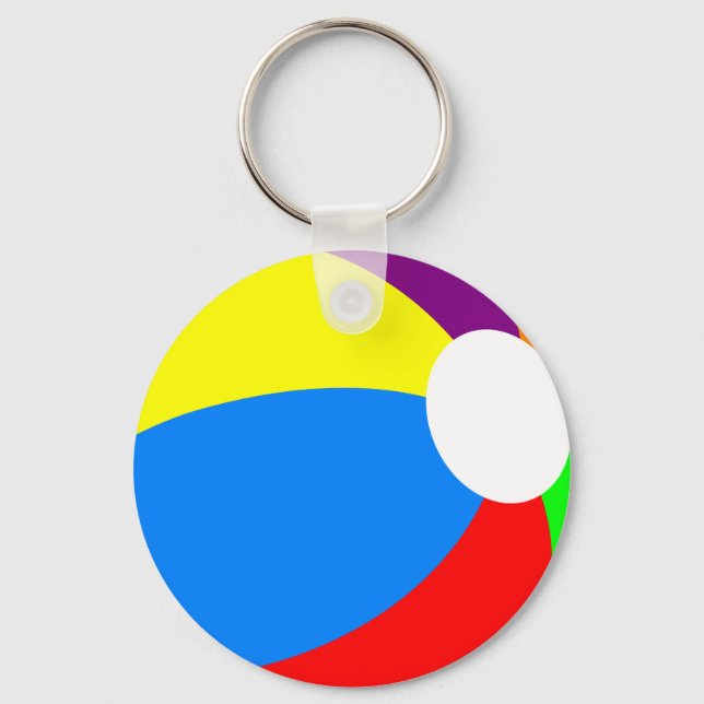 Beach Ball Button Keychain (Front)