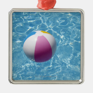 Beach ball in swimming pool metal tree decoration