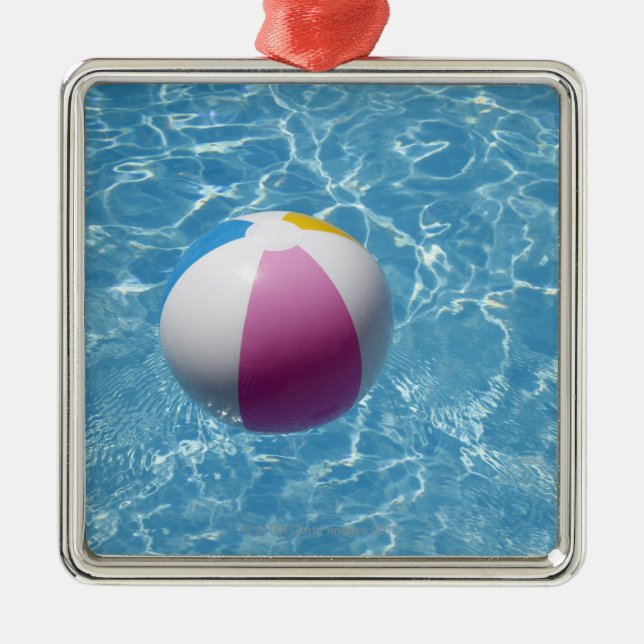 Beach ball in swimming pool metal tree decoration (Front)