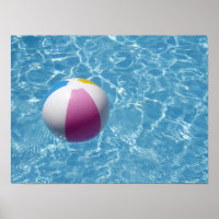 Beach ball in swimming pool
