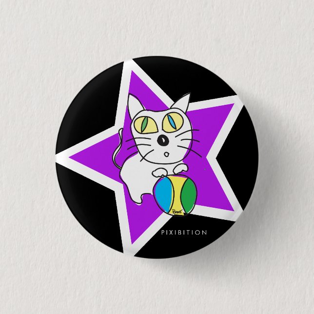 Beach Ball Kitty Button (Front)