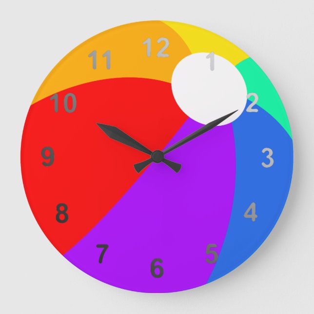 Beach Ball Large Clock (Front)