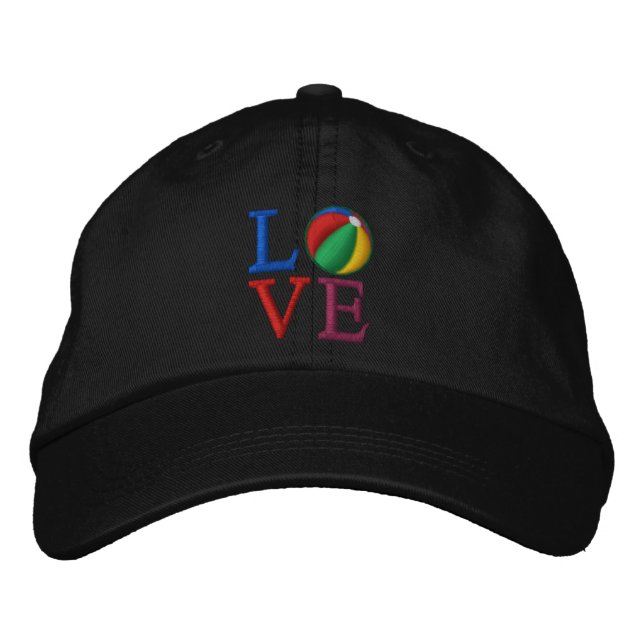Beach Ball LOVE Embroidered Hat (Front)