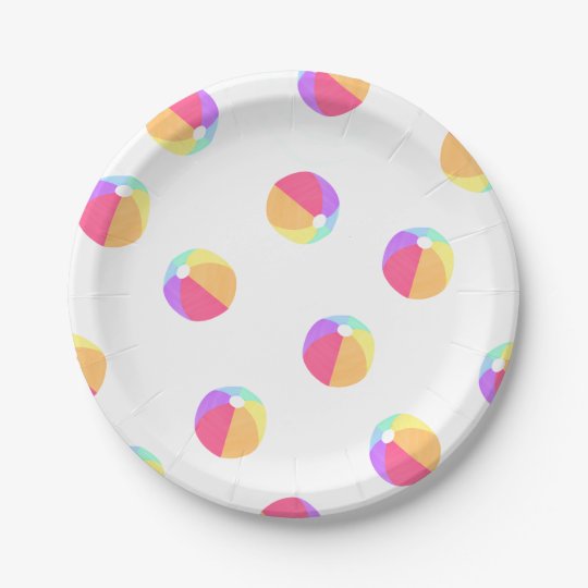 Beach Ball Paper Plates Zazzle.co.uk
